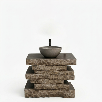 The Mine Black Copper Vanity | Stone & Wood Series 815mm (W) x 345mm (D) x 775mm (H) - (V)