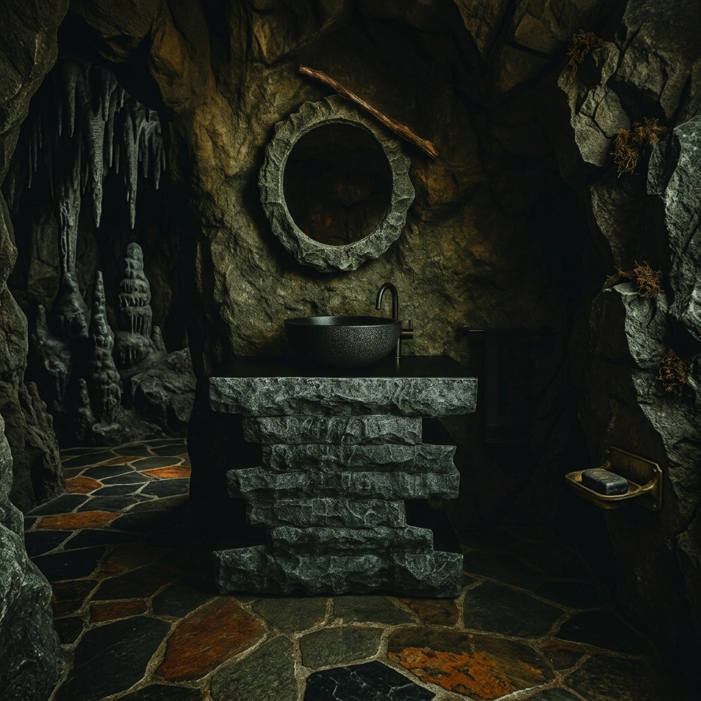 The Mine Black Vanity | Stone & Wood Series 815mm (W) x 345mm (D) x 775mm (H) - (V)