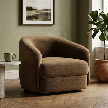 The Oliver Wood-Accent 1 Seater Sofa - (NO)