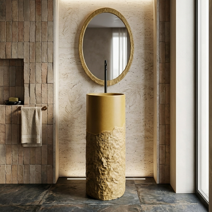 The Piller Brown | Stone & Wood Series 400mm (W) x 400mm (D) x 860mm (H) - (V)