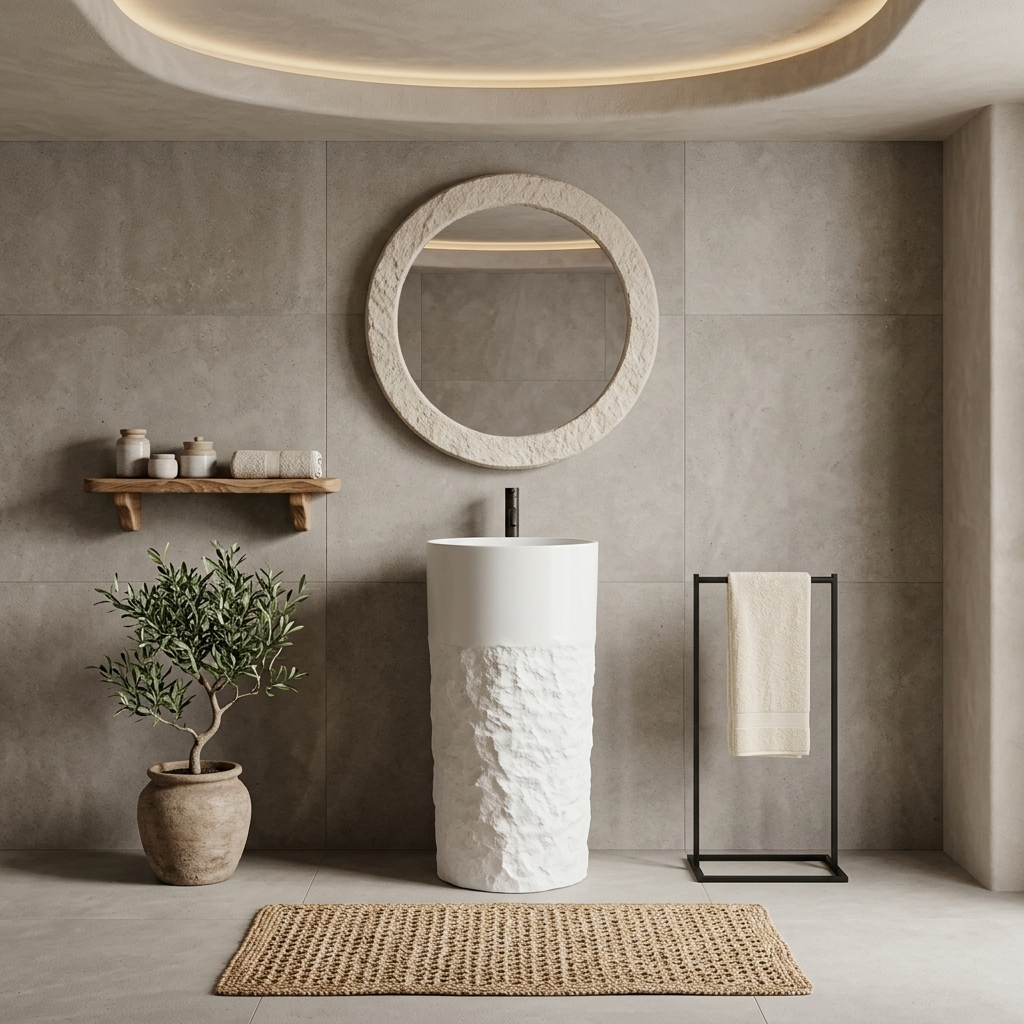 The Piller Brown | Stone & Wood Series 400mm (W) x 400mm (D) x 860mm (H) - (V)