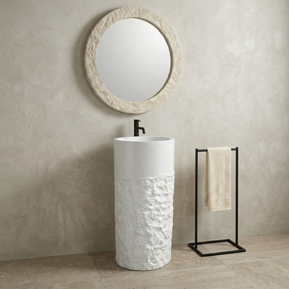 The Piller Brown | Stone & Wood Series 400mm (W) x 400mm (D) x 860mm (H) - (V)