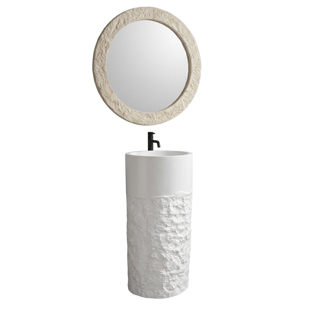 The Piller Brown | Stone & Wood Series 400mm (W) x 400mm (D) x 860mm (H) - (V)