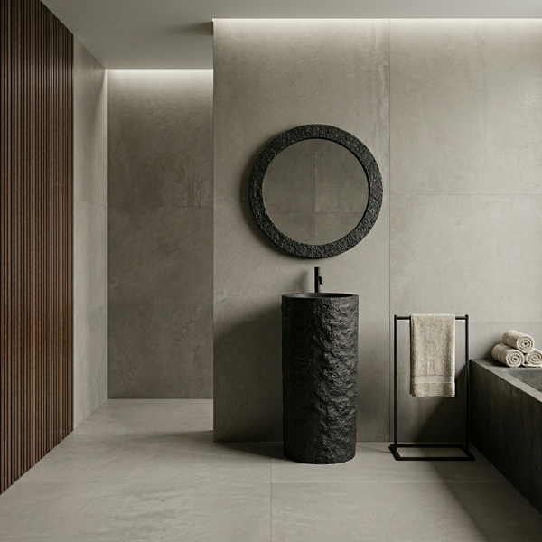 The Rock Pedestal | Stone & Wood Collection 400mm (W) x 400mm (D) x 850mm (H) - (V)