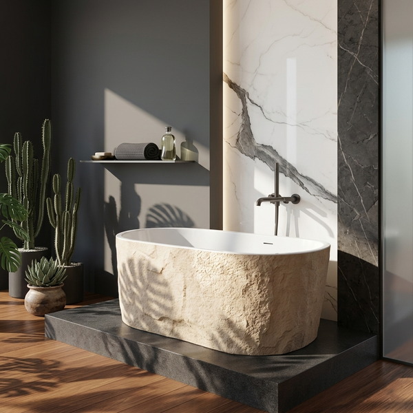 The Texture Perle | Stone & Wood Series 1700mm (L) x 1050mm (W) x 580mm (H) - (V)