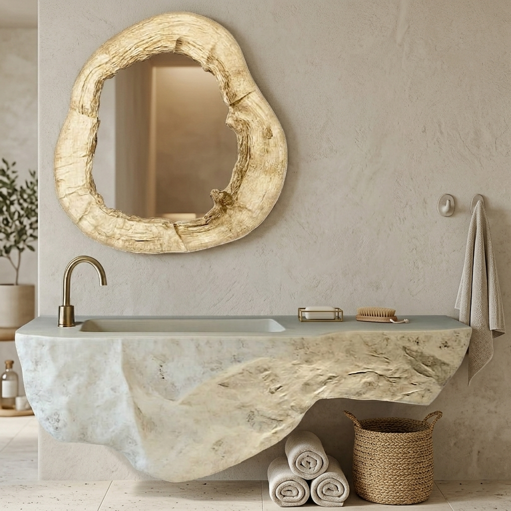 The Wall 90 Ivory Monolith | Stone & Wood Series 930mm (W) x 470mm (D) x 410mm (H) - (V)