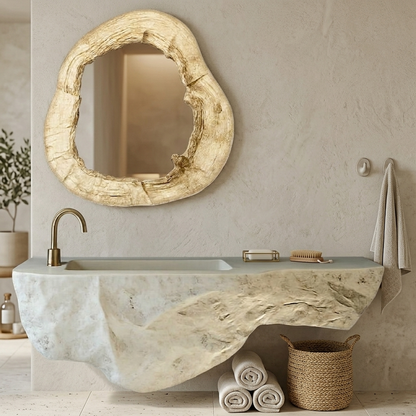 The Wall 90 Ivory Monolith | Stone & Wood Series 930mm (W) x 470mm (D) x 410mm (H) - (V)