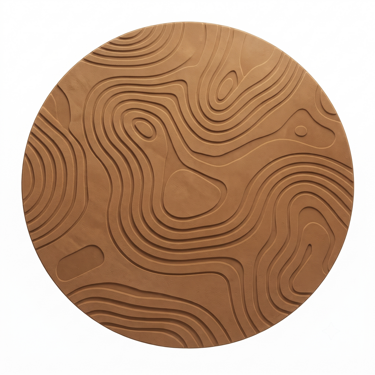 Topographic Brown Wool Rug | Flowing Contour Lines (GG)