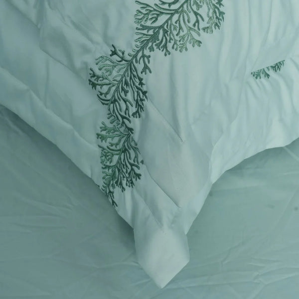 Unicorn Blue Reven (Mint) (400TC) - 100% Cotton King-Size Bedsheet + 2 Pillow Covers