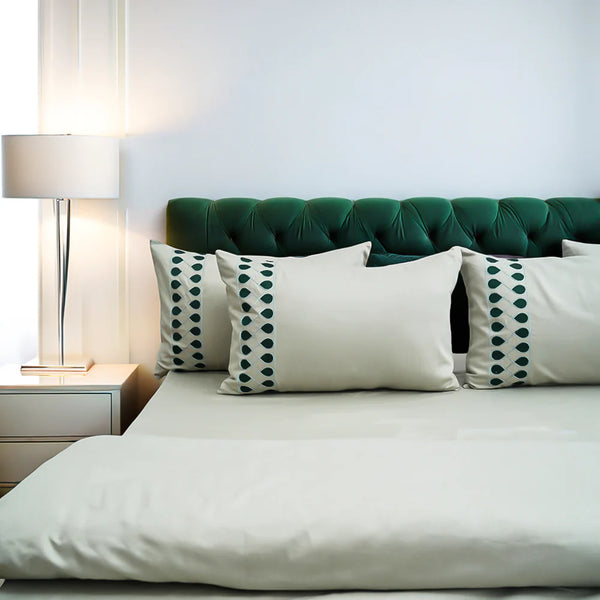 Unicorn Olive Aura (400TC) - 100% Cotton King-Size Bedsheet + 2 Pillow Covers
