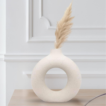 Minimalist Ceramic Donut Vase - (MVS)