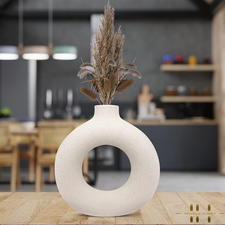 Minimalist Ceramic Donut Vase - (MVS)