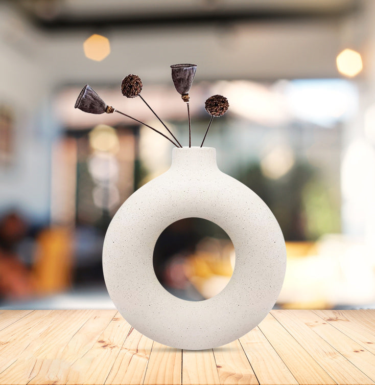 Minimalist Ceramic Donut Vase - (MVS)