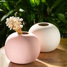 Minimalist Ceramic Round Vase - (MVS)