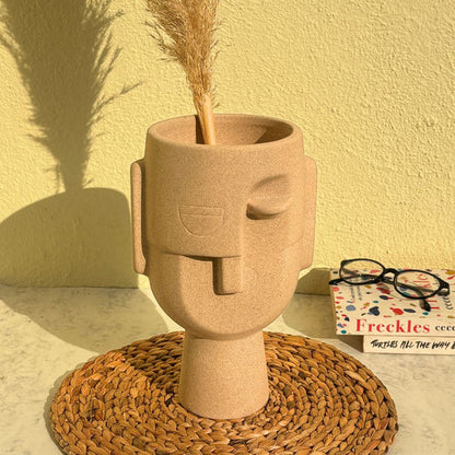 Sculptural Big Human Face Vase - (MVS)