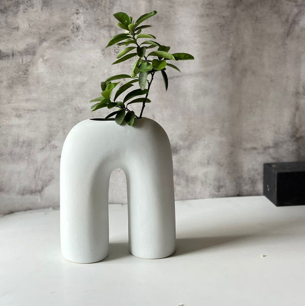 Sculptural Ceramic U Shape Vase - (MVS)