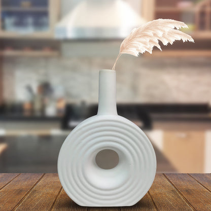 Textured Ceramic Donut Line Vase - (MVS)