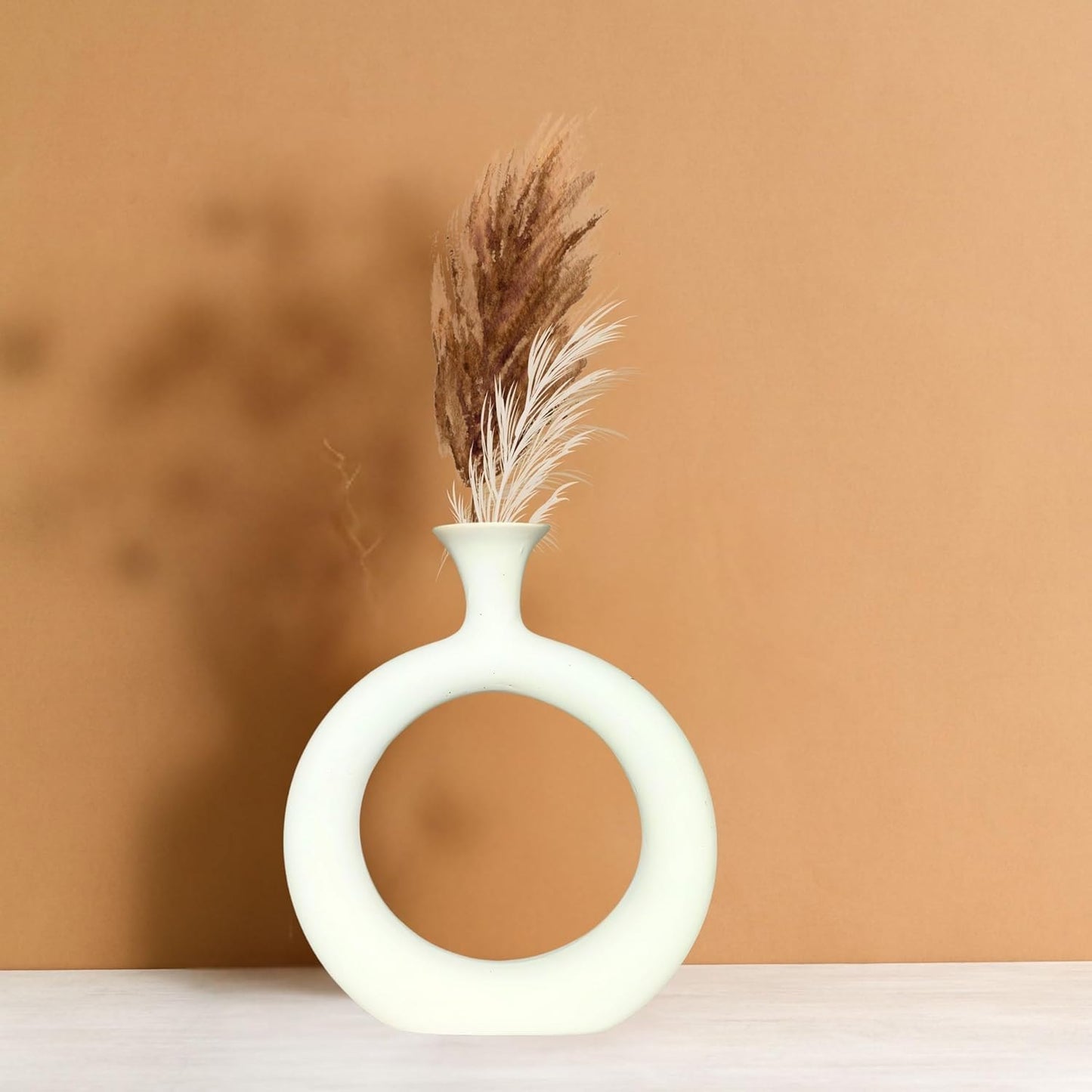 Ceramic Slim Donut Vase - (MVS)