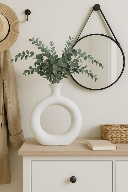 Ceramic Slim Donut Vase - (MVS)