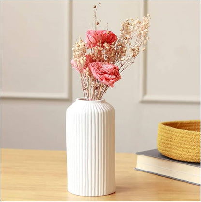 Textured Ceramic Flute Vase - (MVS)