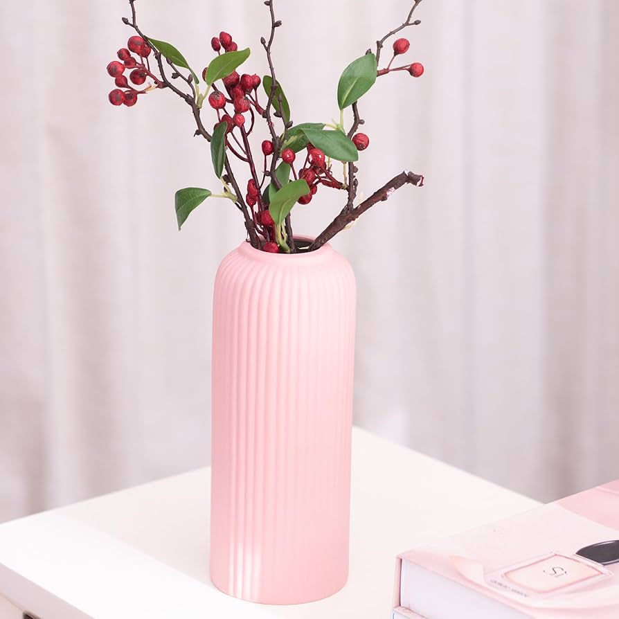 Textured Ceramic Flute Vase - (MVS)