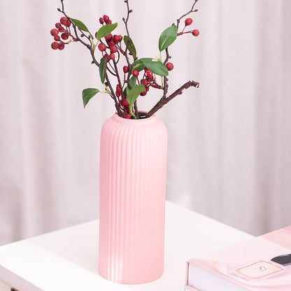 Textured Ceramic Flute Vase - (MVS)