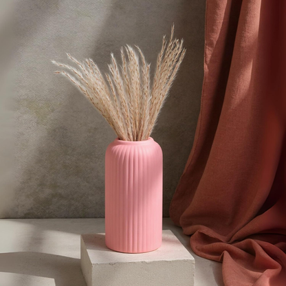 Textured Ceramic Flute Vase - (MVS)