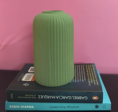 Textured Ceramic Flute Vase - (MVS)