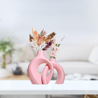Sleek Ceramic Half Oval Vase - (MVS)