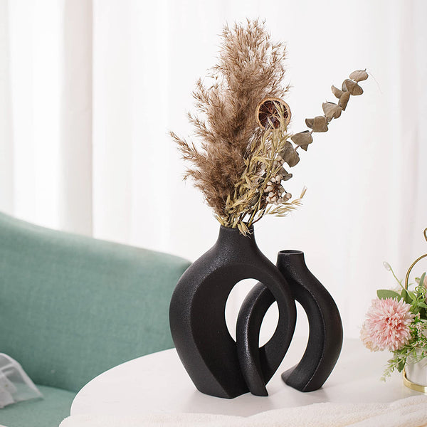Sleek Ceramic Half Oval Vase - (MVS)
