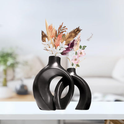 Sleek Ceramic Half Oval Vase - (MVS)