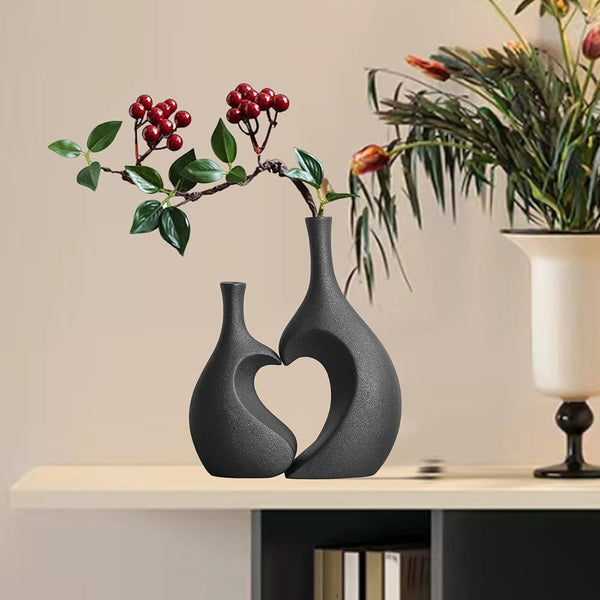 Sleek Ceramic Heart Shape Vase - (MVS)