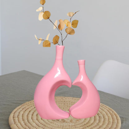 Sleek Ceramic Heart Shape Vase - (MVS)