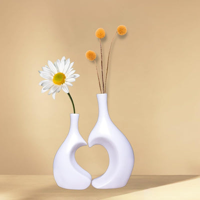 Sleek Ceramic Heart Shape Vase - (MVS)