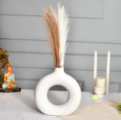 Sleek Ceramic Donut Glaze Vase - 12 Inch (MVS)