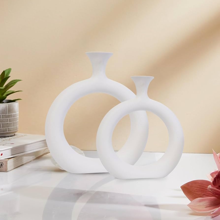 Slim Donut Ceramic Vase Set - (MVS)