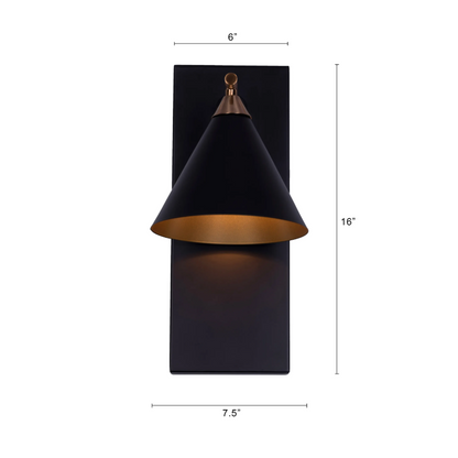 Vesper Mid-Century Conical Sconce Wall Light - 7.5in * 16in (J)