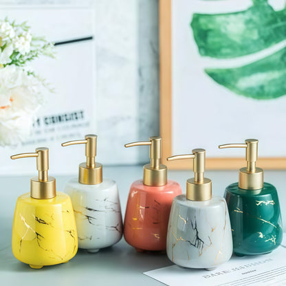 Vibrant Color Marbled Ceramic Soap Dispenser (W)