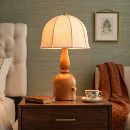 Vintage Rechargeable Wooden Table Lamp (PL)