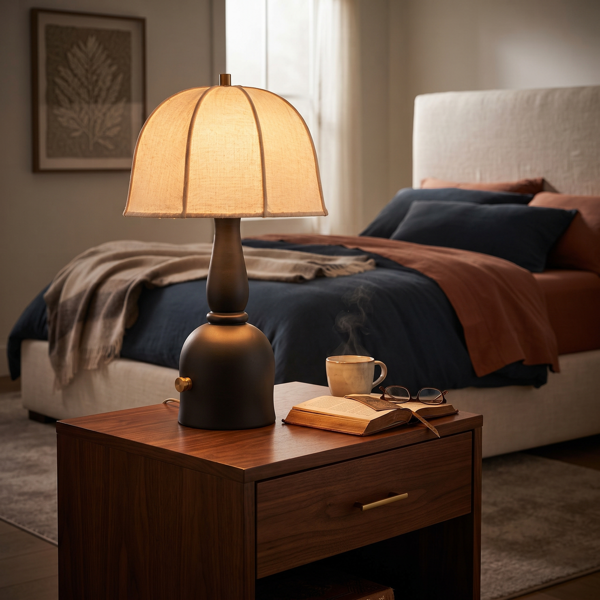 Vintage Rechargeable Wooden Table Lamp (PL)