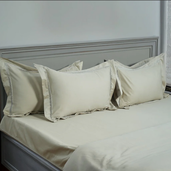 WAVS Bedsheet (300TC SATIN) - 100% Cotton King-Size Bedsheet + 2 Pillow Covers