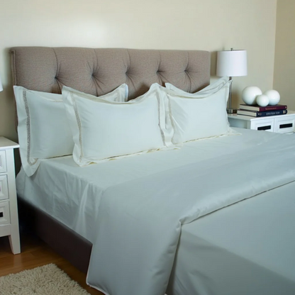 WAVS Bedsheet (300TC SATIN) - 100% Cotton King-Size Bedsheet + 2 Pillow Covers