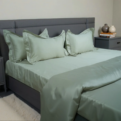 WAVS Bedsheet (300TC SATIN) - 100% Cotton King-Size Bedsheet + 2 Pillow Covers