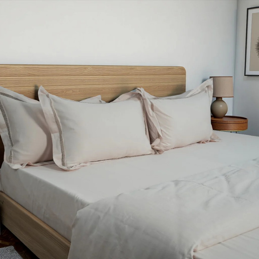 WAVS Bedsheet (300TC SATIN) - 100% Cotton King-Size Bedsheet + 2 Pillow Covers