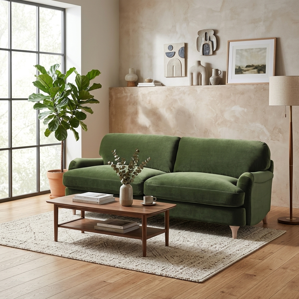 Wabi Upholstered 3-Seater Sofa W 203 x D 89 x H 78 cm - (OT)