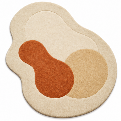 Warm Organic Abstract Rug | Flowing Organic Contours with Minimalist Abstract Pattern (GG)