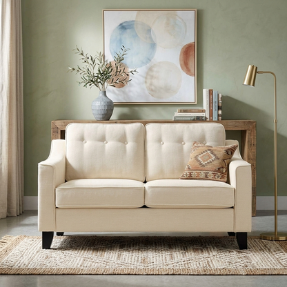 Waza Upholstered Fabric 2-Seater Slope Arm Sofa W 148 x D 84 x H 87 cm - (OT)