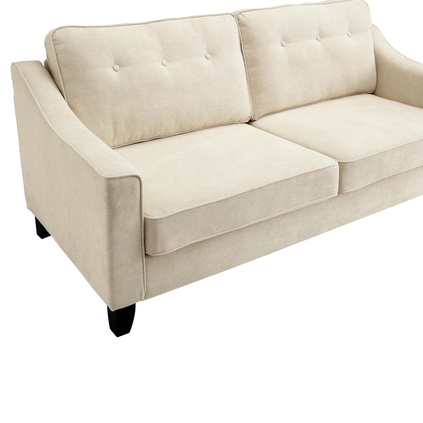 Waza Upholstered Fabric 3-Seater Slope Arm Sofa W 191 x D 84 x H 87 cm - (OT)