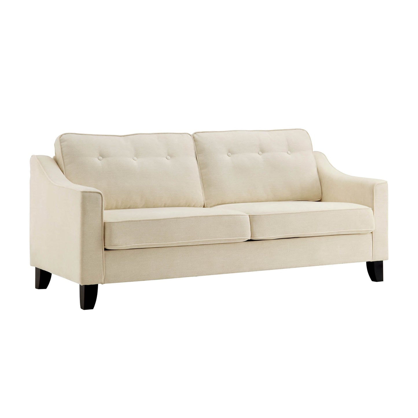 Waza Upholstered Fabric 3-Seater Slope Arm Sofa W 191 x D 84 x H 87 cm - (OT)