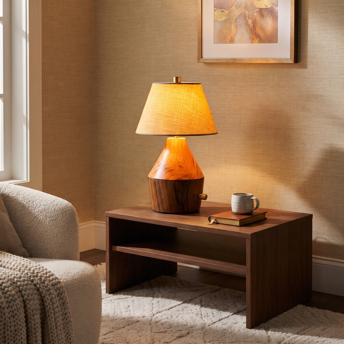 Welin Rechargeable Wooden Table Lamp (PL)